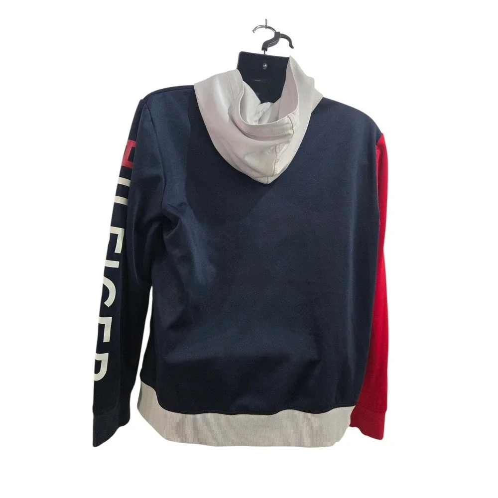 Tommy Hilfiger Men's Colorblock Hoodie - Navy/Red/White - Size Large‎